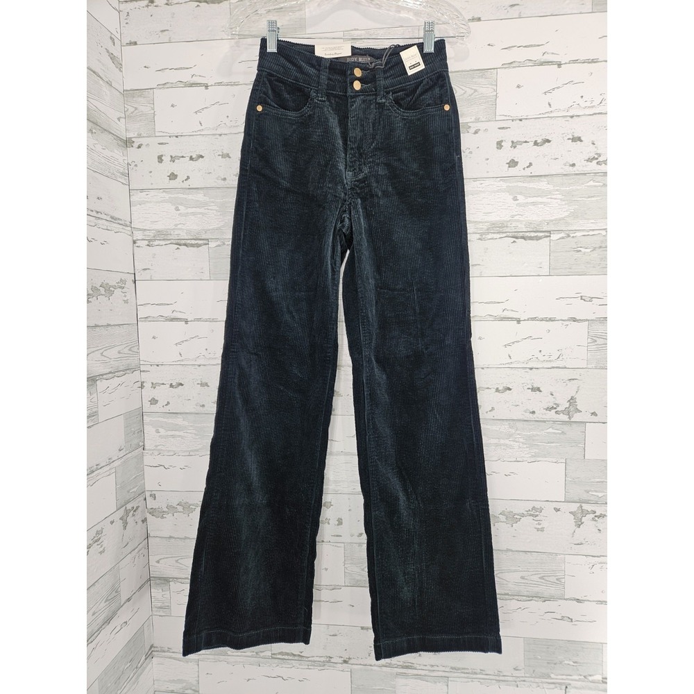 Judy Blue High Rise Emerald Green Corduroy Wide Leg Trouser Pants 0/24